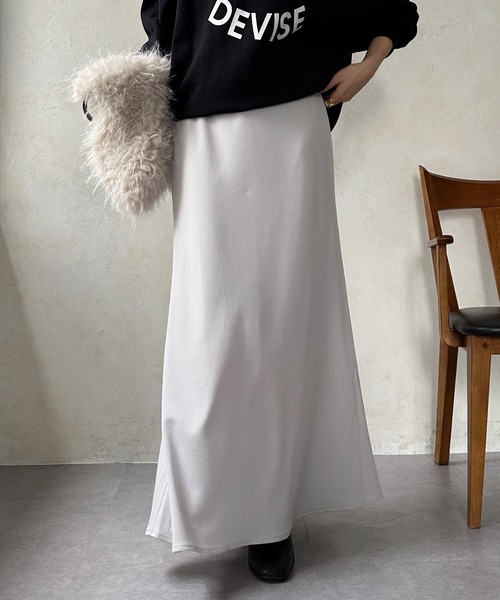 DouDou（ドゥドゥ）の「トリアセマーメイドスカート（スカート・レディース・ブラック/ライトグレー/キャメル・FREE）」の10枚目の写真