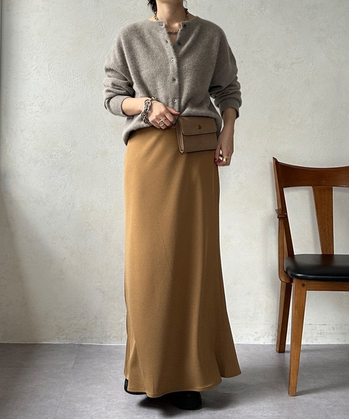 DouDou（ドゥドゥ）の「トリアセマーメイドスカート（スカート・レディース・ブラック/ライトグレー/キャメル・FREE）」の13枚目の写真