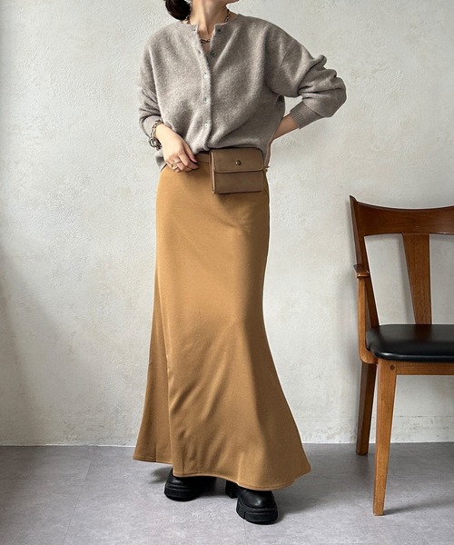 DouDou（ドゥドゥ）の「トリアセマーメイドスカート（スカート・レディース・ブラック/ライトグレー/キャメル・FREE）」の16枚目の写真