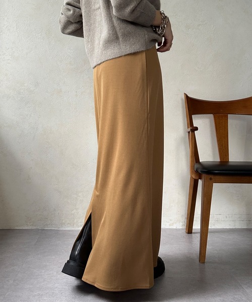 DouDou（ドゥドゥ）の「トリアセマーメイドスカート（スカート・レディース・ブラック/ライトグレー/キャメル・FREE）」の21枚目の写真