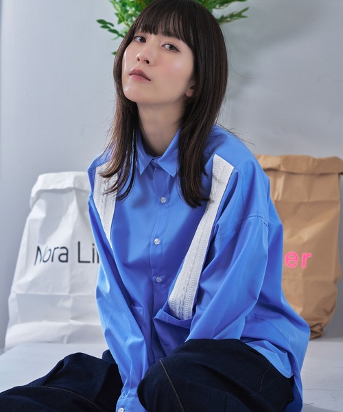 Nora Lily（ノラリリー）の「【Nora Lily】Rope Tape Shirt (UNISEX)（シャツ/ブラウス・メンズ・ブラック/カーキ/ライトブルー/ボルドー・FREE）」の10枚目の写真
