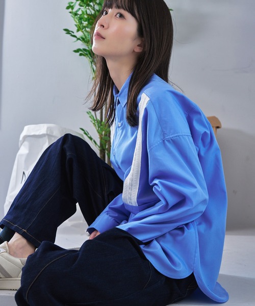 Nora Lily（ノラリリー）の「【Nora Lily】Rope Tape Shirt (UNISEX)（シャツ/ブラウス・メンズ・ブラック/カーキ/ライトブルー/ボルドー・FREE）」の9枚目の写真