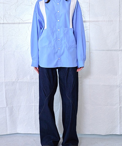 Nora Lily（ノラリリー）の「【Nora Lily】Rope Tape Shirt (UNISEX)（シャツ/ブラウス・メンズ・ブラック/カーキ/ライトブルー/ボルドー・FREE）」の11枚目の写真