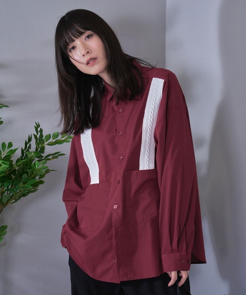 Nora Lily（ノラリリー）の「【Nora Lily】Rope Tape Shirt (UNISEX)（シャツ/ブラウス・メンズ・ブラック/カーキ/ライトブルー/ボルドー・FREE）」の21枚目の写真