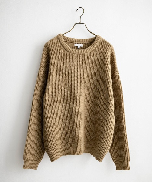 チクチクしないニット】スキッパーポロ刺繍ニット（ニット