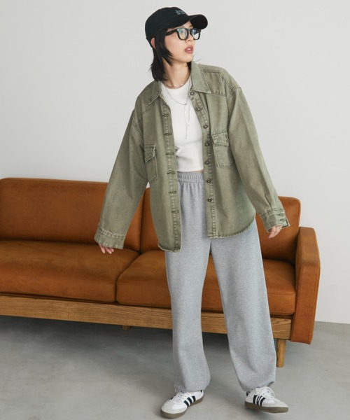 Auntie Rosa Holiday(アンティローザホリデー)の「ケミカルデニムオーバーサイズシャツ(シャツ/ブラウス・レディース・カーキ/ブラック・FREE)」の22枚目の写真