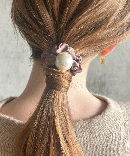 ciite'（シーテ）の「フレンチサテンパール シュシュ（シュシュ・レディース・ネイビー/ブラック/ホワイト/モカ・FREE）」の14枚目の写真