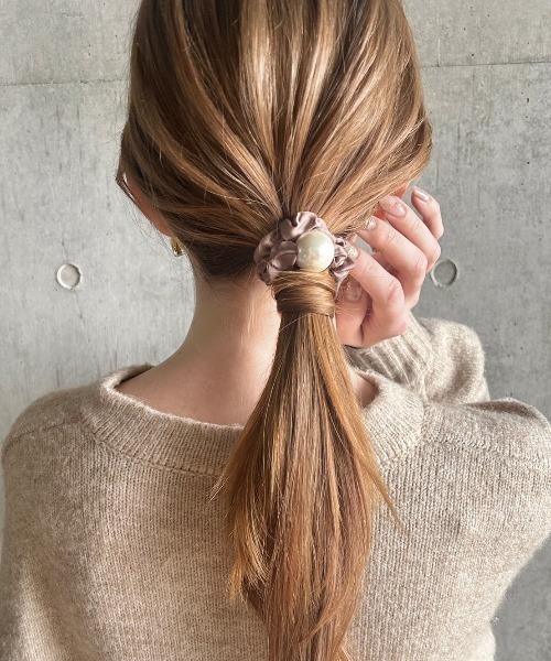 ciite'（シーテ）の「フレンチサテンパール シュシュ（シュシュ・レディース・ネイビー/ブラック/ホワイト/モカ・FREE）」の15枚目の写真