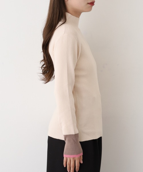 Anna Nicola(アンナニコラ)の「Anna Nicola アシメ配色ハイネックリブニット(ニット/セーター・レディース・ブラック/ベージュ/チャコールグレー/レッド/ライトベージュ・38)」の19枚目の写真