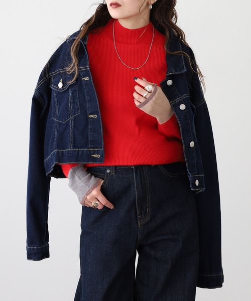 Anna Nicola(アンナニコラ)の「Anna Nicola アシメ配色ハイネックリブニット(ニット/セーター・レディース・ブラック/ベージュ/チャコールグレー/レッド/ライトベージュ・38)」の12枚目の写真