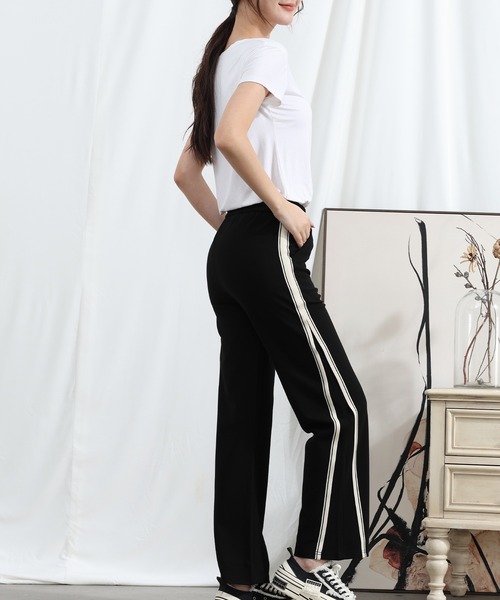 aimoha（アイモハ）の「【Aimoha】ハイスリットカジュアルパンツ（その他パンツ・レディース・ブラック・MEDIUM/LARGE/X-LARGE）」の5枚目の写真