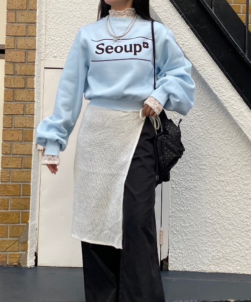 nemne store(ネンネストア)の「【Seoup】裏起毛オリジナルロゴスウェット(スウェット・レディース・ブルー/ボルドー・SMALL/MEDIUM)」の15枚目の写真