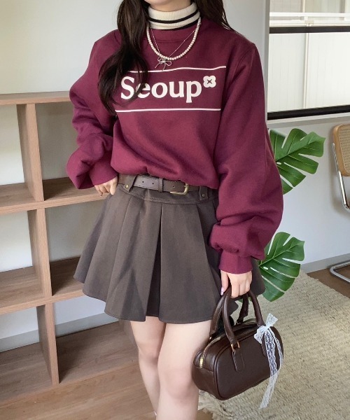 nemne store(ネンネストア)の「【Seoup】裏起毛オリジナルロゴスウェット(スウェット・レディース・ブルー/ボルドー・SMALL/MEDIUM)」の6枚目の写真