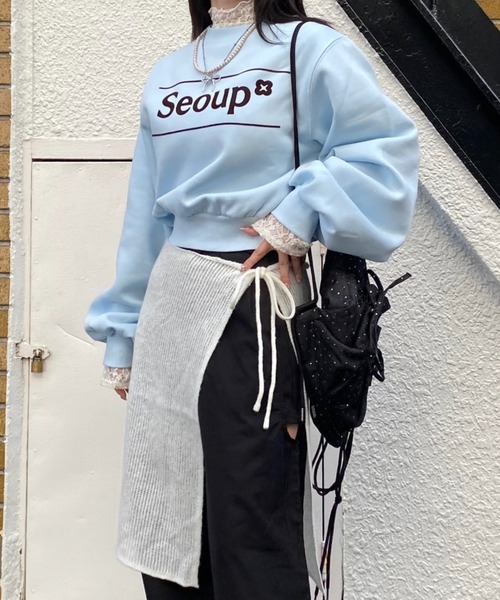nemne store(ネンネストア)の「【Seoup】裏起毛オリジナルロゴスウェット(スウェット・レディース・ブルー/ボルドー・SMALL/MEDIUM)」の14枚目の写真
