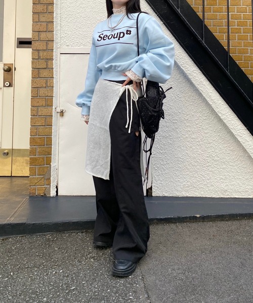 nemne store(ネンネストア)の「【Seoup】裏起毛オリジナルロゴスウェット(スウェット・レディース・ブルー/ボルドー・SMALL/MEDIUM)」の9枚目の写真