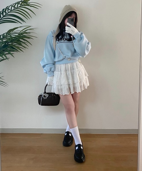 nemne store(ネンネストア)の「【Seoup】裏起毛オリジナルロゴスウェット(スウェット・レディース・ブルー/ボルドー・SMALL/MEDIUM)」の17枚目の写真