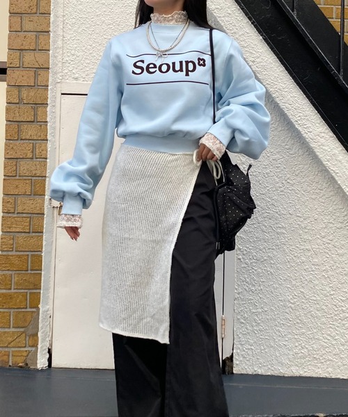 nemne store(ネンネストア)の「【Seoup】裏起毛オリジナルロゴスウェット(スウェット・レディース・ブルー/ボルドー・SMALL/MEDIUM)」の13枚目の写真