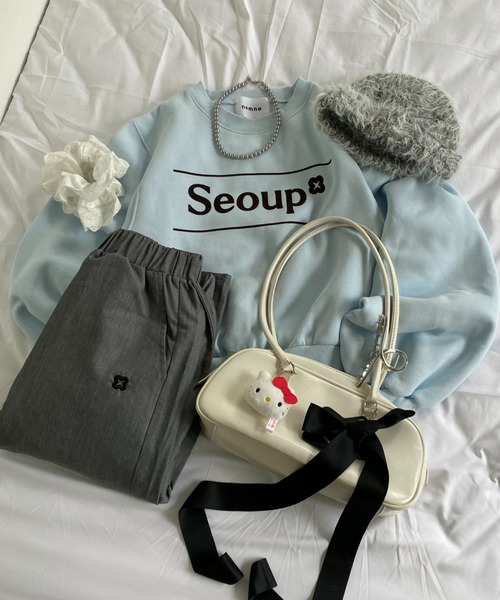 nemne store(ネンネストア)の「【Seoup】裏起毛オリジナルロゴスウェット(スウェット・レディース・ブルー/ボルドー・SMALL/MEDIUM)」の16枚目の写真