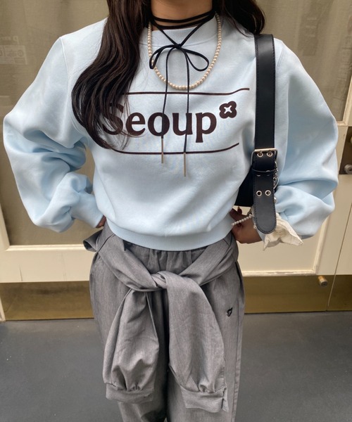 nemne store(ネンネストア)の「【Seoup】裏起毛オリジナルロゴスウェット(スウェット・レディース・ブルー/ボルドー・SMALL/MEDIUM)」の10枚目の写真