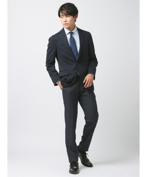 SUIT SQUARE（スーツスクエア）の「ＮＯＮＩＲＯＮ　ポリエステル　２ｗａｙＳｔｒｅｔｃｈ　ハウンドトゥース　ＲＳ０５（スラックス・メンズ・ネイビー/チャコールグレー・SS(73cm)/M(79cm)/S(76cm)/3L(88cm)/L(82cm)/LL(85cm)）」の13枚目の写真