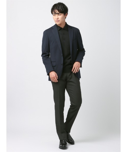 SUIT SQUARE（スーツスクエア）の「ＮＯＮＩＲＯＮ　ポリエステル　２ｗａｙＳｔｒｅｔｃｈ　ハウンドトゥース　ＲＳ０５（スラックス・メンズ・ネイビー/チャコールグレー・SS(73cm)/M(79cm)/S(76cm)/3L(88cm)/L(82cm)/LL(85cm)）」の5枚目の写真