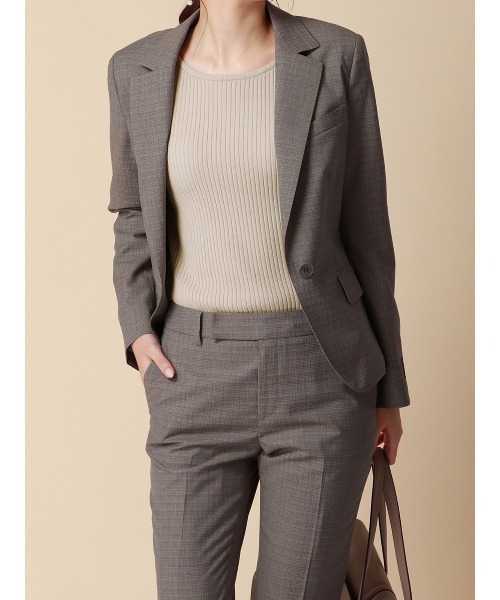 SUIT SQUARE(スーツスクエア)の「ボートネックリブニット ハンドウォッシュ ハイストレッチビスコース destyle(ニット/セーター・レディース・ベージュ・38(9号))」の10枚目の写真