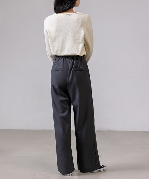 DAY CLOSET(デイ クローゼット)の「レディース リラクシーラウンドネックニットトップス(ニット/セーター・レディース・グレー/アイボリー/ブラック・FREE)」の9枚目の写真