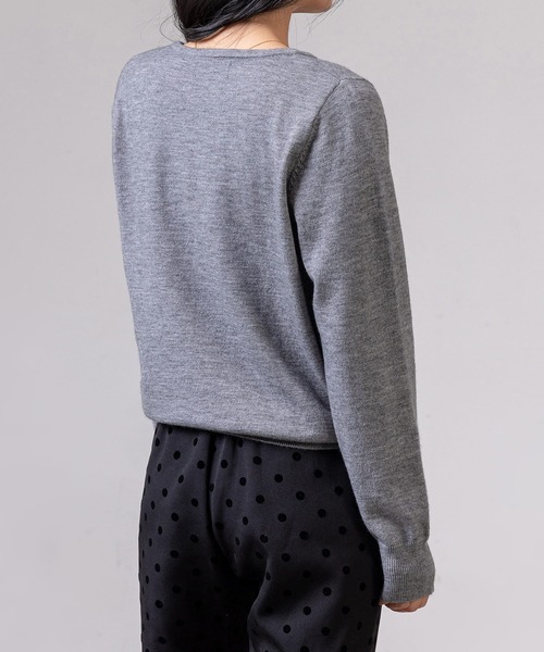 DAY CLOSET(デイ クローゼット)の「レディース リラクシーラウンドネックニットトップス(ニット/セーター・レディース・グレー/アイボリー/ブラック・FREE)」の18枚目の写真