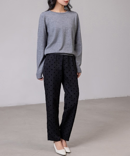 DAY CLOSET(デイ クローゼット)の「レディース リラクシーラウンドネックニットトップス(ニット/セーター・レディース・グレー/アイボリー/ブラック・FREE)」の20枚目の写真