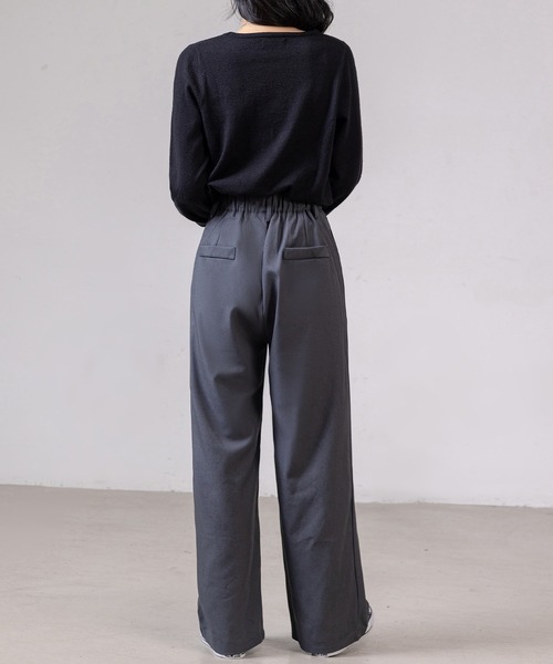 DAY CLOSET(デイ クローゼット)の「レディース リラクシーラウンドネックニットトップス(ニット/セーター・レディース・グレー/アイボリー/ブラック・FREE)」の15枚目の写真