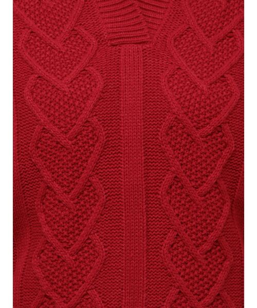 EMODA（エモダ）の「スキッパーワイドハートニット（ニット/セーター・レディース・レッド/アイボリー/ブラック・FREE）」の6枚目の写真