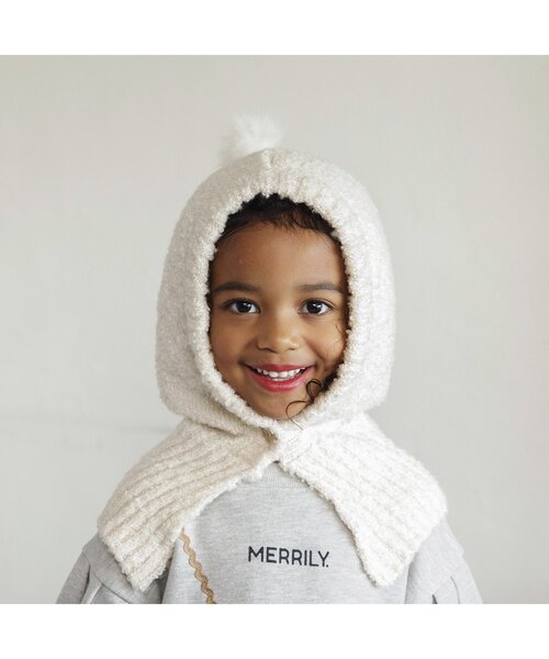 BREEZE（ブリーズ）の「梵天付きバラクラバ（ニットキャップ/ビーニー・キッズ・レッド/アイボリー・56/52）」の11枚目の写真
