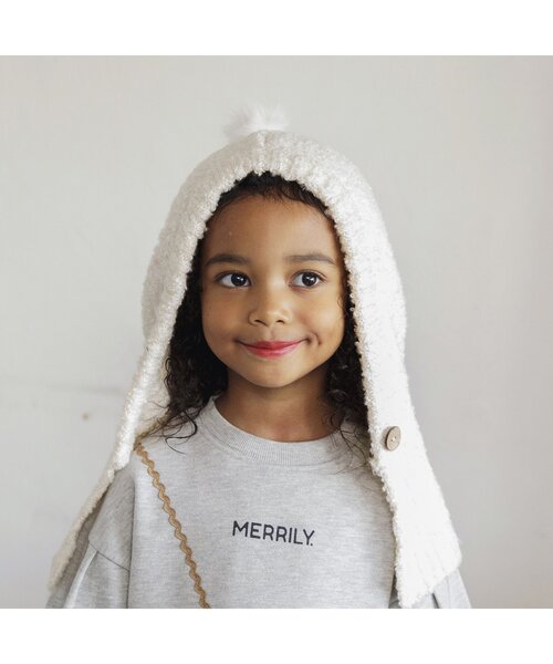 BREEZE（ブリーズ）の「梵天付きバラクラバ（ニットキャップ/ビーニー・キッズ・レッド/アイボリー・56/52）」の10枚目の写真