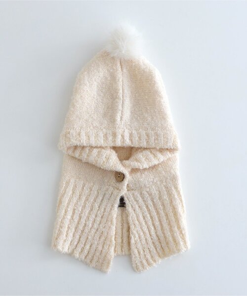 BREEZE（ブリーズ）の「梵天付きバラクラバ（ニットキャップ/ビーニー・キッズ・レッド/アイボリー・56/52）」の9枚目の写真