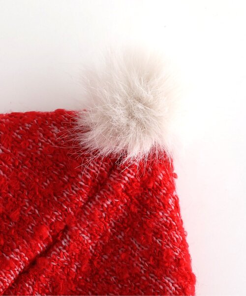 BREEZE（ブリーズ）の「梵天付きバラクラバ（ニットキャップ/ビーニー・キッズ・レッド/アイボリー・56/52）」の6枚目の写真