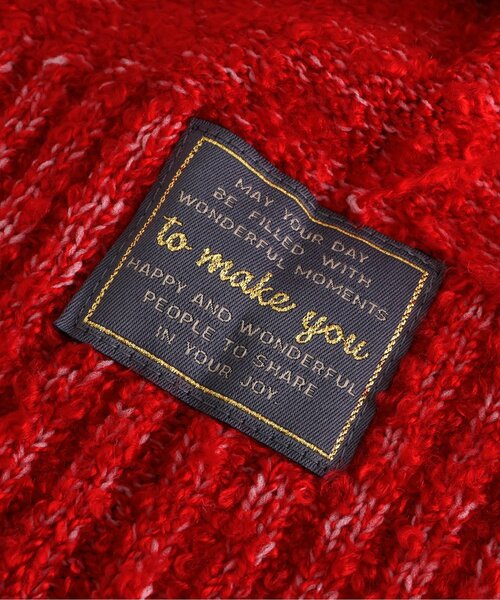 BREEZE（ブリーズ）の「梵天付きバラクラバ（ニットキャップ/ビーニー・キッズ・レッド/アイボリー・56/52）」の4枚目の写真