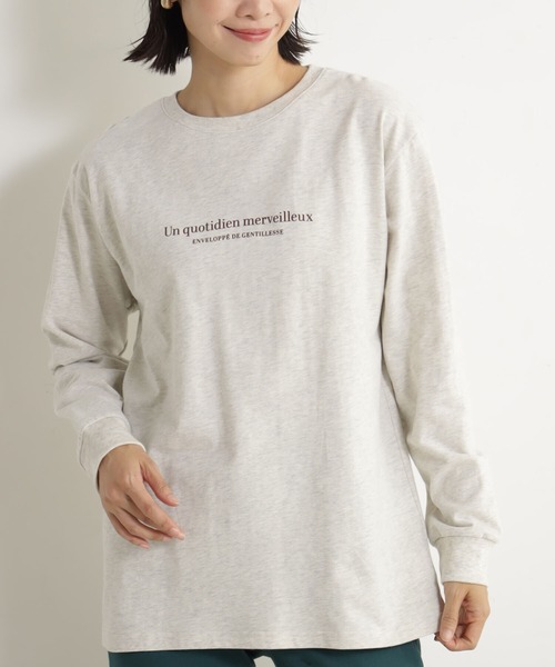 FOUND GOOD（ファウンドグッド）の「ウラキモウプリントロンT（Tシャツ/カットソー・レディース・アイボリー/ブラック/ホワイト系5/ベージュ・L/M/S）」の4枚目の写真