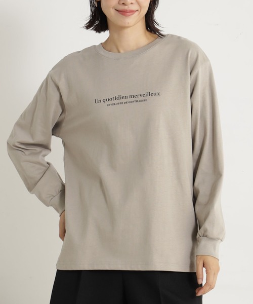 FOUND GOOD（ファウンドグッド）の「ウラキモウプリントロンT（Tシャツ/カットソー・レディース・アイボリー/ブラック/ホワイト系5/ベージュ・L/M/S）」の3枚目の写真