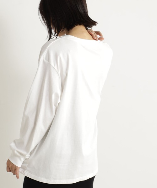 FOUND GOOD（ファウンドグッド）の「ウラキモウプリントロンT（Tシャツ/カットソー・レディース・アイボリー/ブラック/ホワイト系5/ベージュ・L/M/S）」の6枚目の写真