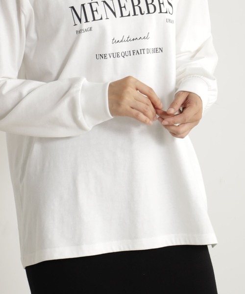 FOUND GOOD（ファウンドグッド）の「ウラキモウプリントロンT（Tシャツ/カットソー・レディース・アイボリー/ブラック/ホワイト系5/ベージュ・L/M/S）」の7枚目の写真