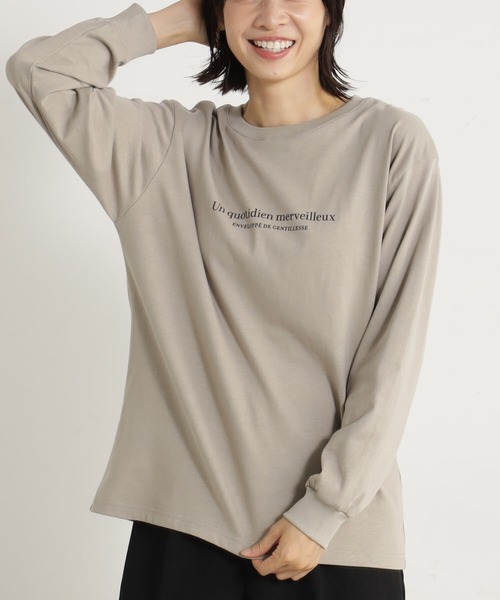 FOUND GOOD（ファウンドグッド）の「ウラキモウプリントロンT（Tシャツ/カットソー・レディース・アイボリー/ブラック/ホワイト系5/ベージュ・L/M/S）」の14枚目の写真