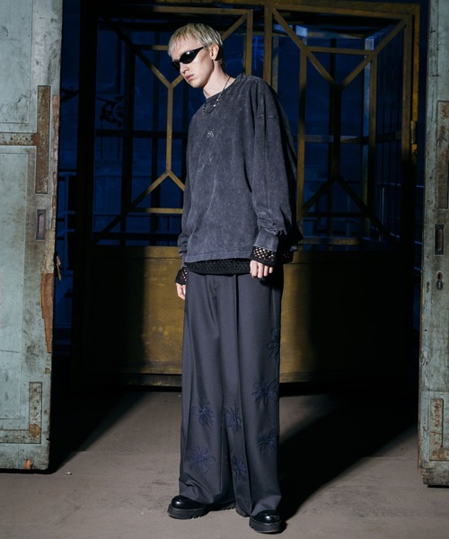 パンツ ajouter flow flower embroidery slacks ajouter flow】flower embroidery slacks（スラックス