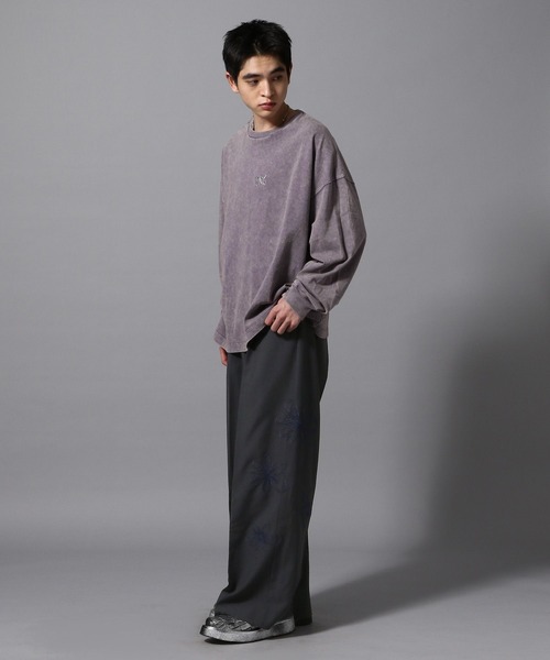 ajouter flow】flower embroidery slacks（スラックス