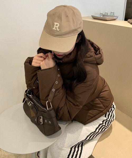 Teem Store(チームストア)の「ベーシック中綿ショート丈フードアウター(ブルゾン・レディース・ホワイト/イエロー/サックスブルー/ブラック/ワイン/ブラウン・M/L)」の15枚目の写真