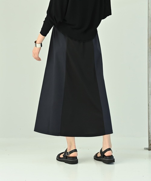STYLE DELI(スタイルデリ)の「【BLK001】異素材使いスカート(スカート・レディース・ブラック/ベージュ・FREE)」の6枚目の写真