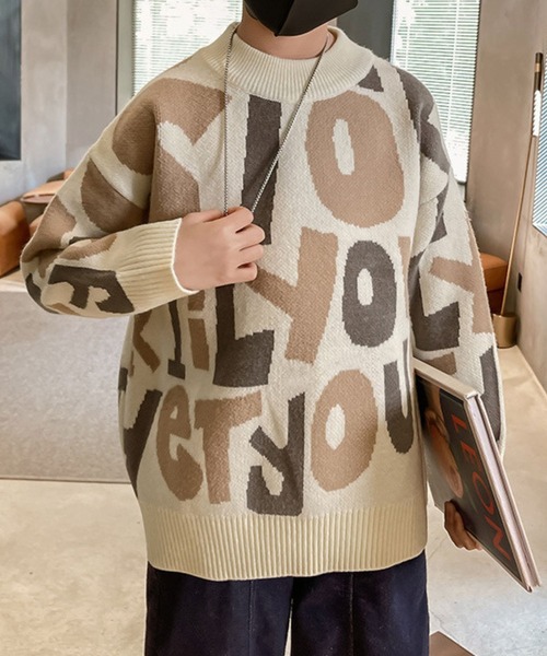 アルファベット柄ジャガードニット（ニット/セーター）｜ALBERO PITTI（アルベロピッティ） 5,390円