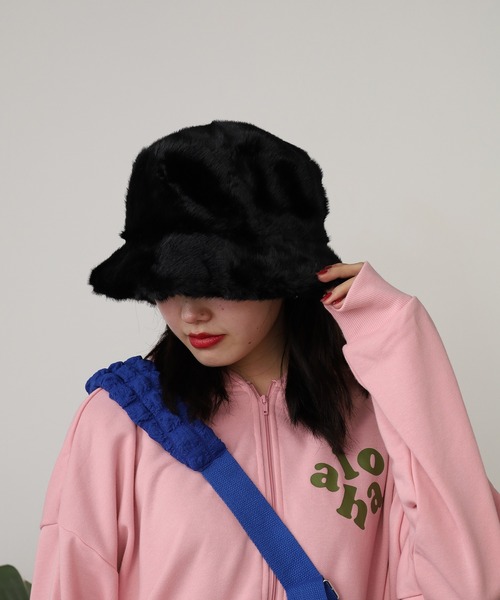 ROOPTOKYO（ループトウキョウ）の「ALOHA PEOPLE/アロハピープル ファーバケットハット（ハット・レディース・グレー/ブラック・FREE）」の14枚目の写真