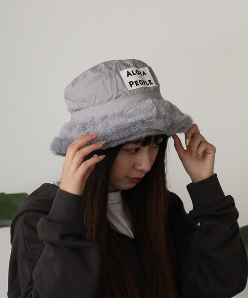 ROOPTOKYO（ループトウキョウ）の「ALOHA PEOPLE/アロハピープル ファーバケットハット（ハット・レディース・グレー/ブラック・FREE）」の10枚目の写真
