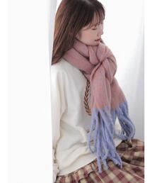 ehka sopo | 【帯電防止】メランジミックスフリンジマフラー(ストール/ショール)