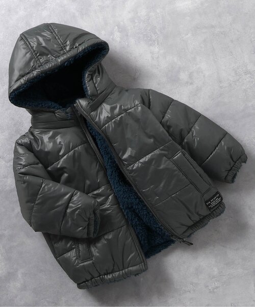 F.O.KIDS（エフオーキッズ）の「リバーシブルウォームブルゾン（ダウンジャケット/コート・キッズ・グリーン/キャメル/チャコール/オレンジ/パープル・80/90/100/110/120/130/140/150）」の2枚目の写真